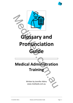 Glossary and Pronunciation Guide