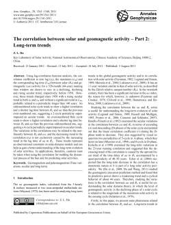The correlation between solar and geomagnetic activity