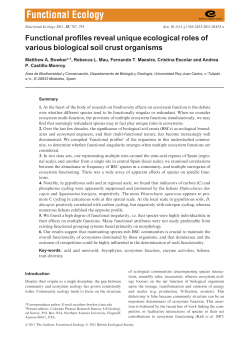 Functional profiles reveal unique ecological roles of various