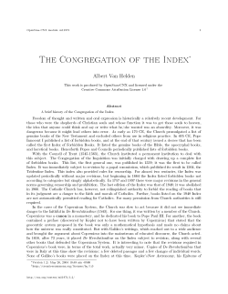The Congregation of the Index