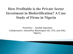 How Profitable is the Private Sector Investment in Biofortification? A