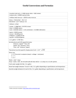 Useful Conversions and Formulas