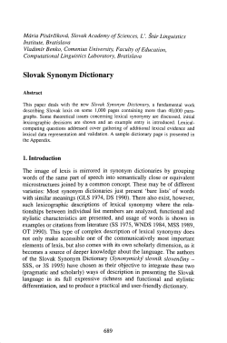Slovak Synonym Dictionary