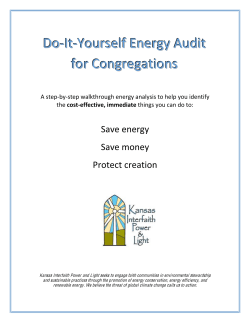Do‐It‐Yourself Energy Audit for Congregations