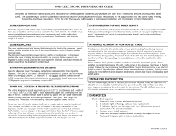 ELECTRONIC DISPENSER USER GUIDE