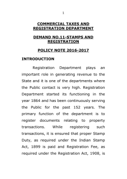 COMMERCIAL TAXES AND REGISTRATION DEPARTMENT