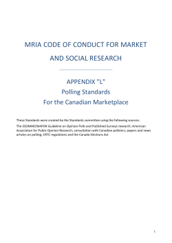 MRIA Polling Standards (March 29 2016) (MRIA Polling Standards