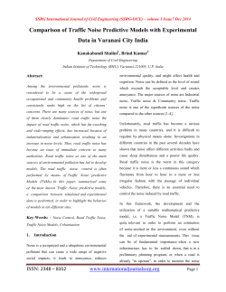 Comparison of Traffic Noise Predictive Models with