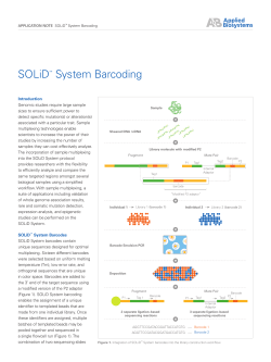 SOLiD&trade; System Barcoding - Thermo Fisher Scientific