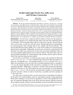 Parallel Lightweight Wavelet Tree, Suffix Array