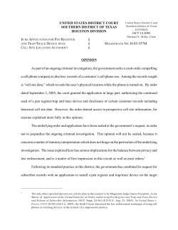 In re Application for Pen Register and Trap/Trace Device with Cell