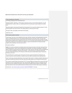 Alignment of Performance Tasks with Common Core Standards