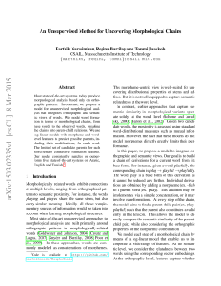 An Unsupervised Method for Uncovering Morphological Chains