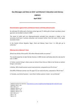Key Messages and Data on Girls` and Women`s Education
