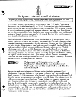 Background Information on Confucianism