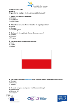 Euroquiz Final 2014 Round 1: 20 questions, multiple choice