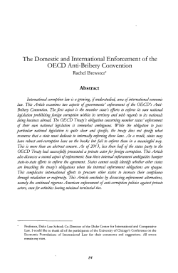 The Domestic and International Enforcement of the OECD Anti