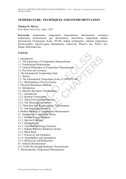Temperature: Techniques and Instrumentation