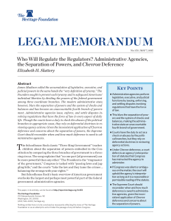 Administrative Agencies, the Separation of Powers, and Chevron