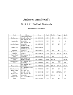 Anderson Area Hotel`s