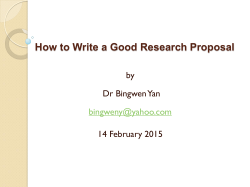 Guide to Research Proposal Writing