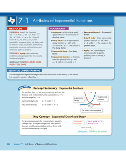 7-1 Attributes of Exponential Functions