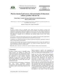 Physico-chemical and sensory characterization of mincemeat