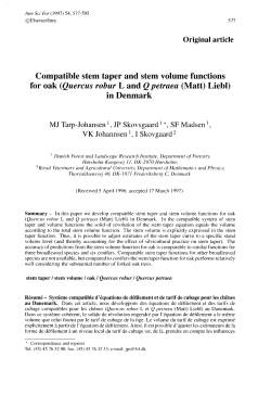 Compatible stem taper and stem volume functions for oak (Quercus