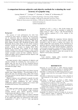 A comparison between subjective and objective