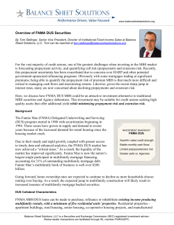 Overview of FNMA DUS Securities