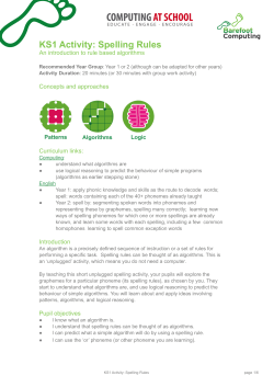 KS1 Activity: Spelling Rules