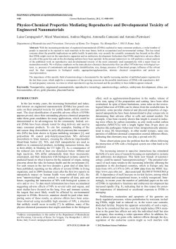 Physico-Chemical Properties Mediating Reproductive and