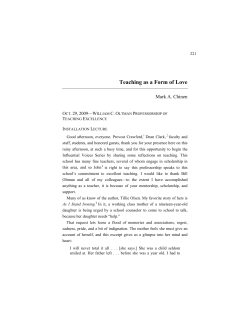 Teaching as a Form of Love - Seattle University School of Law