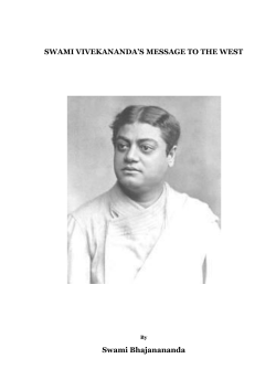 SWAMI VIVEKANANDA`S MESSAGE TO THE WEST Swami