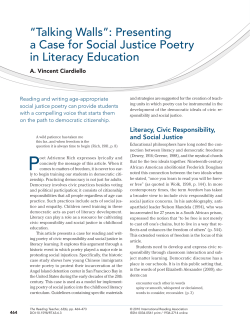 “Talking Walls”: Presenting a Case for Social Justice Poetry in