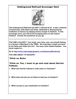 Underground Railroad Scavenger Hunt