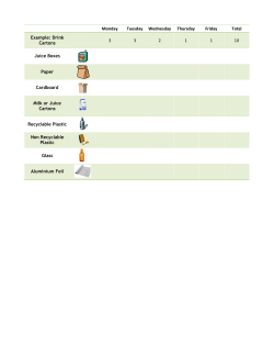 Monday Example: Drink Cartons Juice Boxes Paper Cardboard Milk
