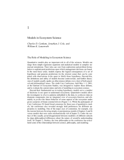 Models in Ecosystem Science - Cary Institute of Ecosystem Studies