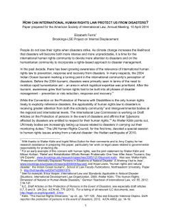 1 HOW CAN INTERNATIONAL HUMAN RIGHTS LAW PROTECT