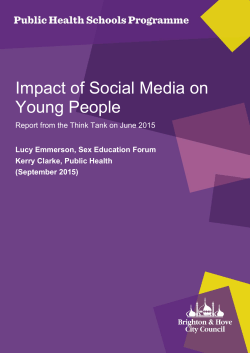 Impact of social media on young people. September 2015