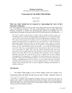 Concession for the Delhi Noida Bridge