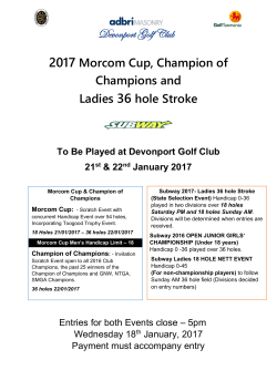 Devonport Golf Club 2017 Morcom Cup, Champion