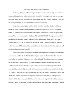 Lycaon, Priam, and the Death of Patroclus