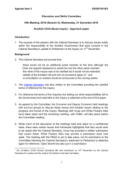 Education and Skills Committee Approach