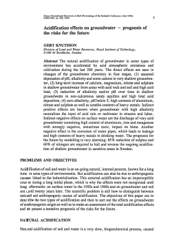 Acidification effects on groundwater - prognosis of