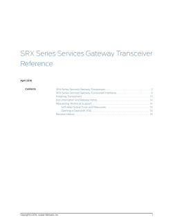 SRX Series Services Gateway Transceiver