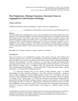 The Polyphonic, Dialogic Feminine, Narrative Voice in Anglophone