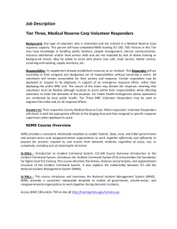 Tier Three, Medical Reserve Corp Volunteer Responders Job