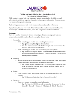 Techniques to Enhance Memory