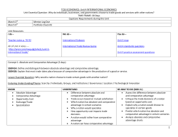 TCSS ECONOMICS: Unit 4 INTERNATIONAL ECONOMICS Unit
